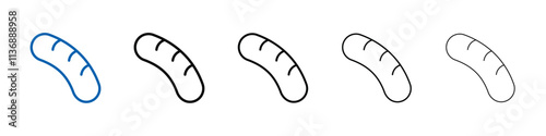 Sausage salami icon Outline vector logo for web ui
