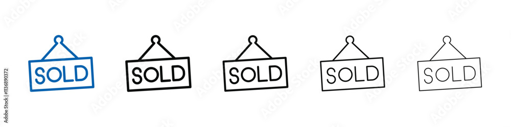 Sold icon Outline vector logo for web ui Sold icon Outline vector logo for web ui
