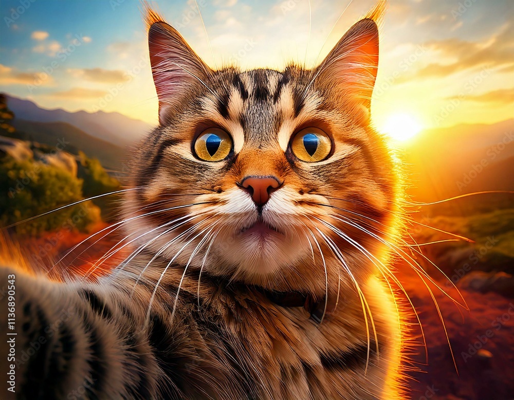 cat making a selfie photo