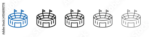 stadium icon Outline vector logo for web ui
