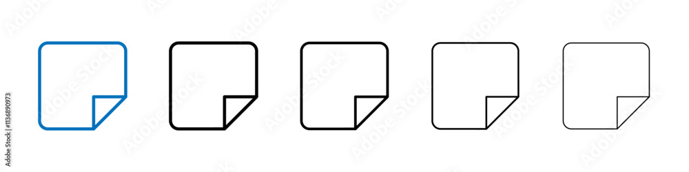 Sticky note icon Outline vector logo for web ui Sticky note icon Outline vector logo for web ui