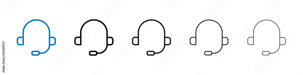 Support headset icon Outline vector logo for web ui Support headset icon Outline vector logo for web ui
