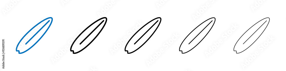 Surf board icon Outline vector logo for web ui