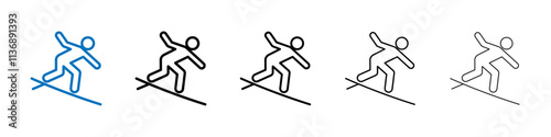 Surfer icon Outline vector logo for web ui