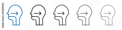 Swallowing reflex icon Outline vector logo for web ui