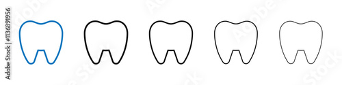 Teeth icon Outline vector logo for web ui