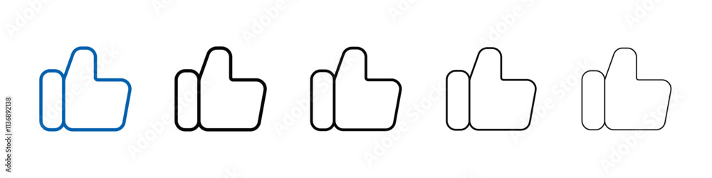 Thumbs Up icon Outline vector logo for web ui Thumbs Up icon Outline vector logo for web ui