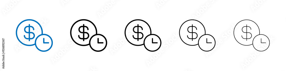 Time is money icon Outline vector logo for web ui Time is money icon Outline vector logo for web ui