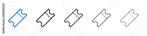 Ticket icon Outline vector logo for web ui