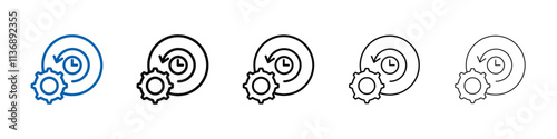 Time management icon Outline vector logo for web ui