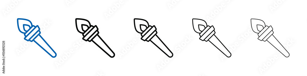 Torch flame icon Outline vector logo for web ui Torch flame icon Outline vector logo for web ui
