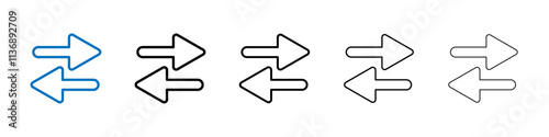 Transfer arrows icon Outline vector logo for web ui