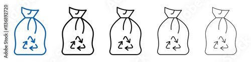 Trash bag icon Outline vector logo for web ui