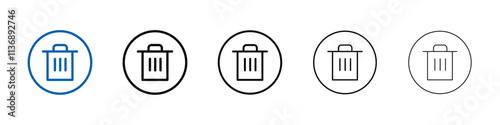 Trash icon Outline vector logo for web ui