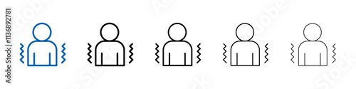 Trembling icon Outline vector logo for web ui