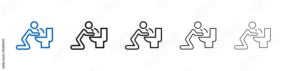 vomiting in bathroom icon Outline vector logo for web ui vomiting in bathroom icon Outline vector logo for web ui