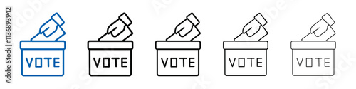 voting ballot box icon Outline vector logo for web ui