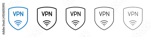 Vpn icon Outline vector logo for web ui