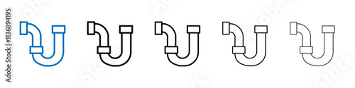 Water pipes icon Outline vector logo for web ui