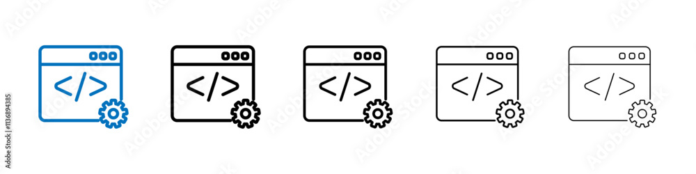 Web development icon Outline vector logo for web ui Web development icon Outline vector logo for web ui