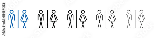 wc toilet door plate icon Outline vector logo for web ui