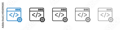 Web development icon Outline vector logo for web ui