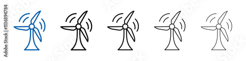 Wind turbine icon Outline vector logo for web ui