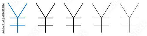 Yen Icon Outline vector logo for web ui