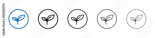 Young sprout icon Outline vector logo for web ui
