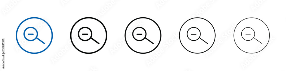 Zoom out icon Outline vector logo for web ui Zoom out icon Outline vector logo for web ui