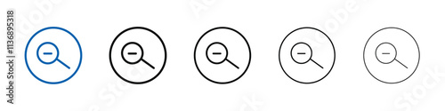 Zoom out icon Outline vector logo for web ui