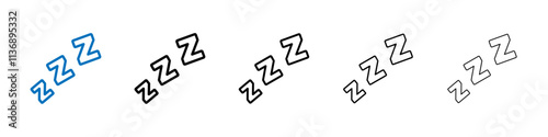 Zzz icon Outline vector logo for web ui