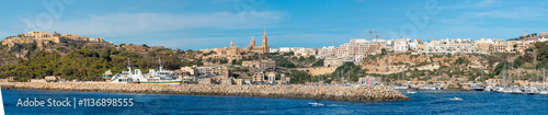 Obraz na płótnie Gozo (Għawdex) Island Mġarr Għajnsielem town panorama Malta w salonie
