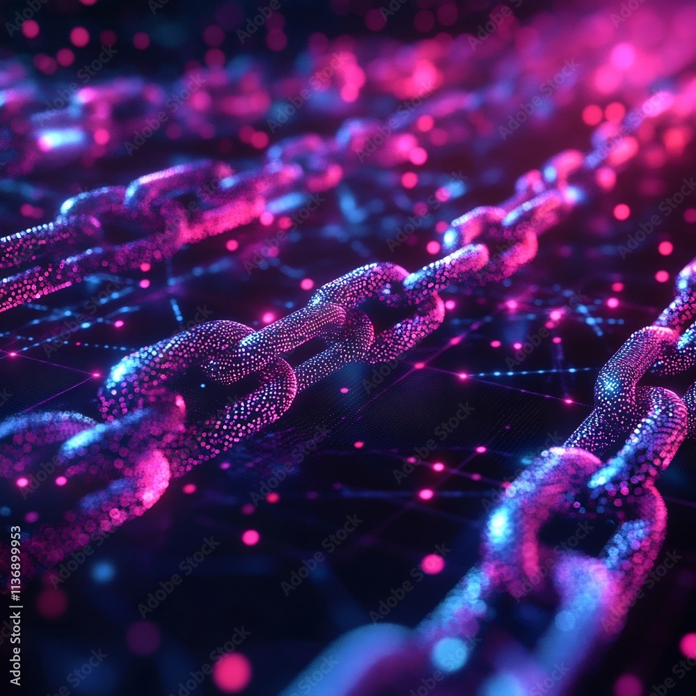 Vibrant Blockchain Digital Currency Futuristic Hologram Technology Concept Vibrant Blockchain Digital Currency Futuristic Hologram Technology Concept