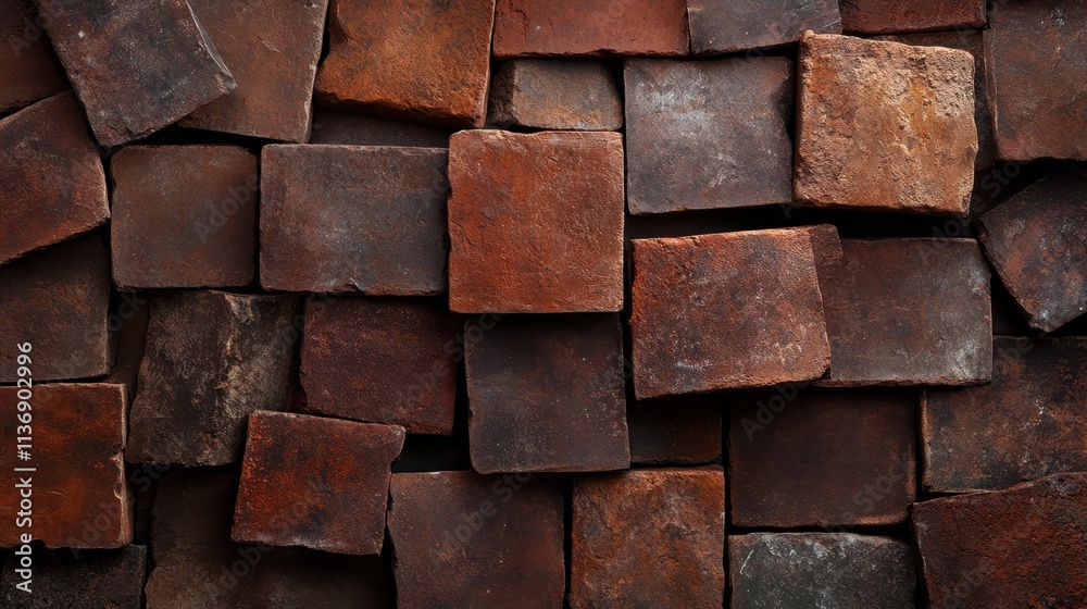A close-up view of rustic clay bricks stacked in an uneven pattern, showcasing their natural, weathered texture and earthy tones reminiscent of historical craftsmanship. A close-up view of rustic clay bricks stacked in an uneven pattern, showcasing their natural, weathered texture and earthy tones reminiscent of historical craftsmanship.