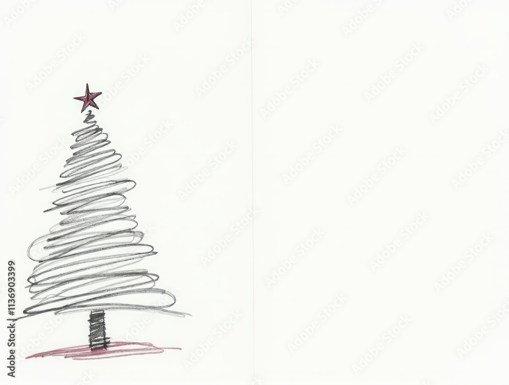 Scribble Sketch Christmas Tree - Christmas Card Scribble Sketch Christmas Tree - Christmas Card