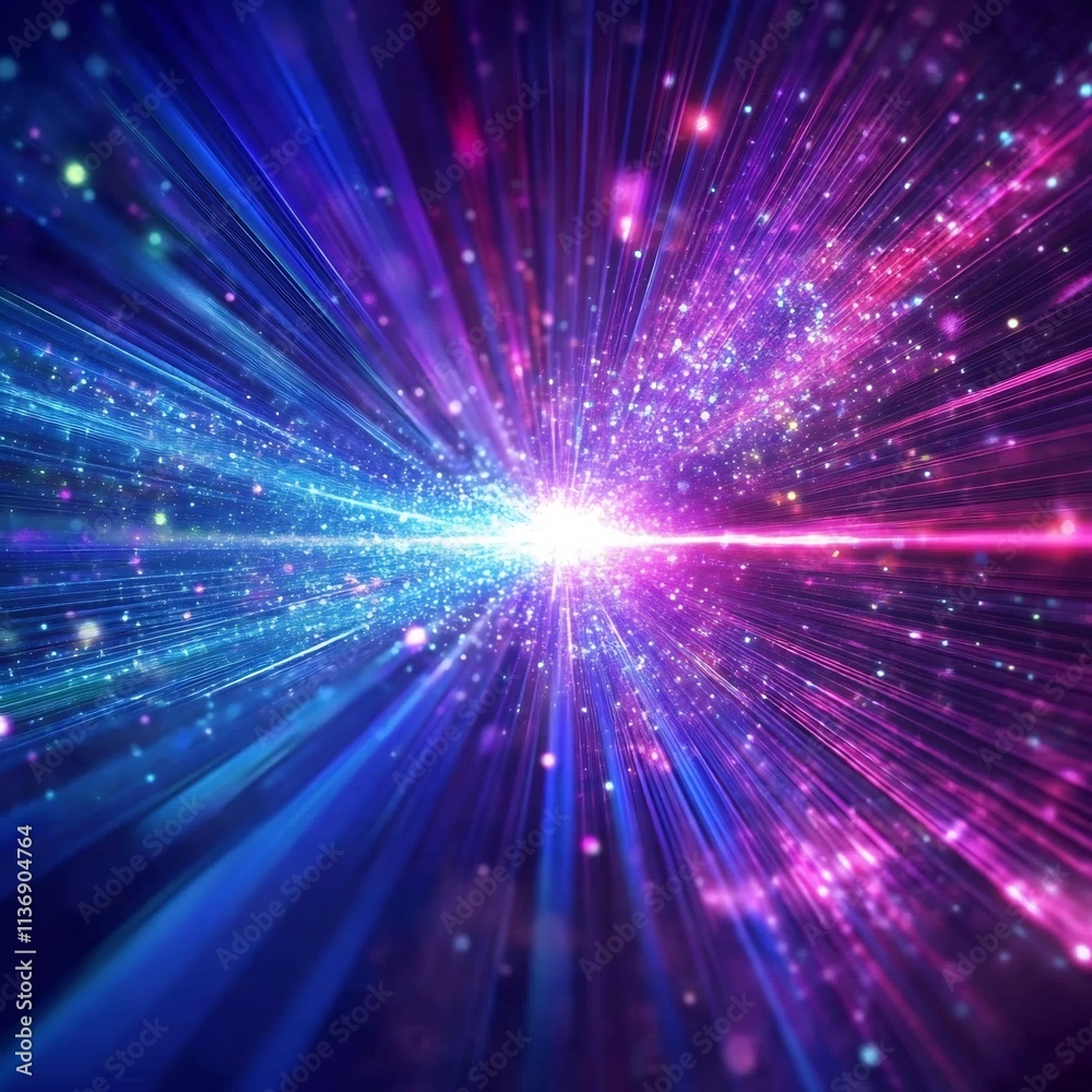 Naklejka premium Vibrant Quantum Internet Communication in Futuristic Cyber Concept