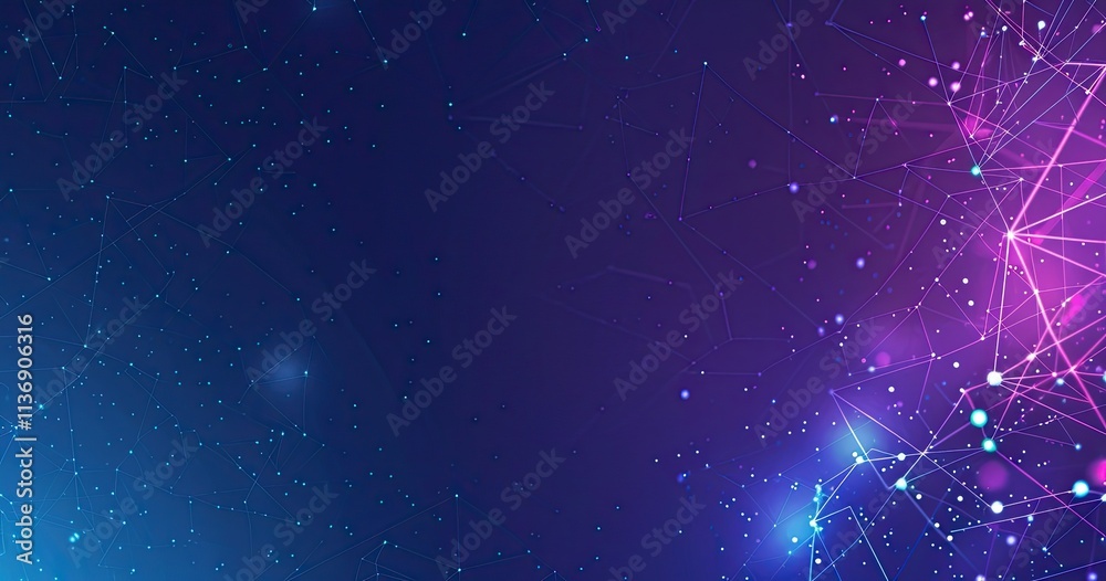 Fototapeta premium Abstract digital background with vibrant colors and interconnected nodes.