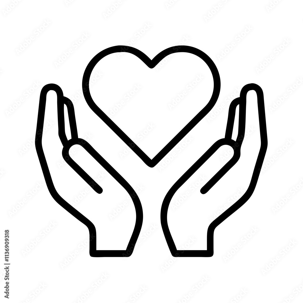 hands holding a heart icon, nonprofit day line art, nonprofit day icon - simple black line art icon of hands holding a heart, symbolizing nonprofit day celebrations. nonprofit day vector art. hands holding a heart icon, nonprofit day line art, nonprofit day icon - simple black line art icon of hands holding a heart, symbolizing nonprofit day celebrations. nonprofit day vector art.