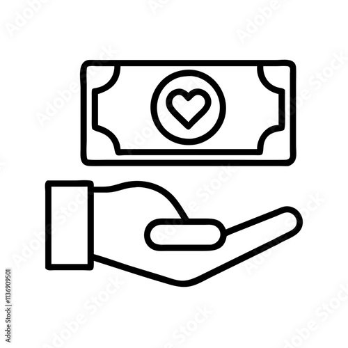 charity handout icon, nonprofit day line art, nonprofit day icon - simple black line art icon of charity handout, symbolizing nonprofit day celebrations. nonprofit day vector art.