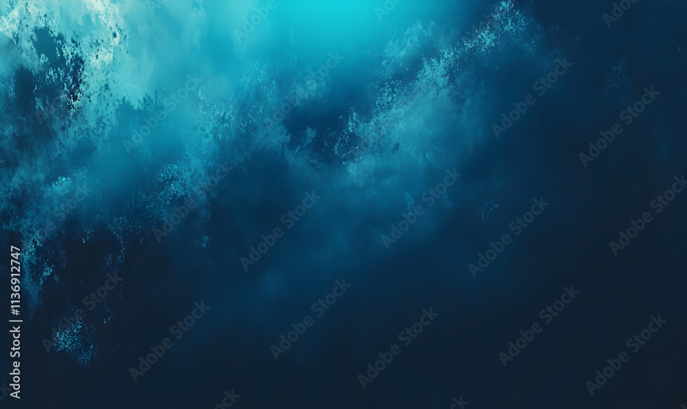 Fototapeta premium Abstract ocean texture, deep blue water, underwater scene, textured background, digital art, subtle light, dark teal shades, grunge style, ocean depth.