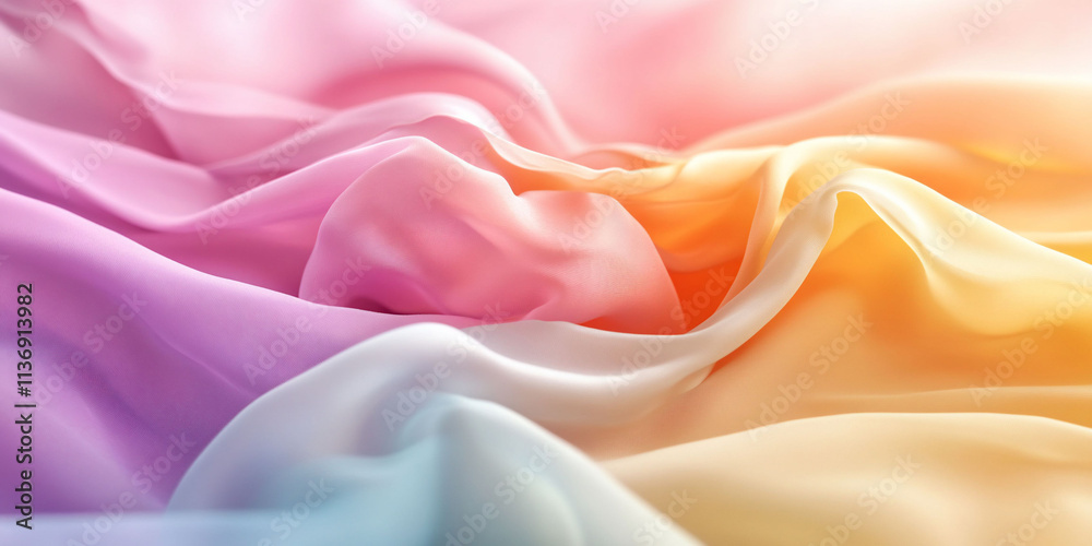 Soft, flowing fabric in pastel colors. Soft, flowing fabric in pastel colors.