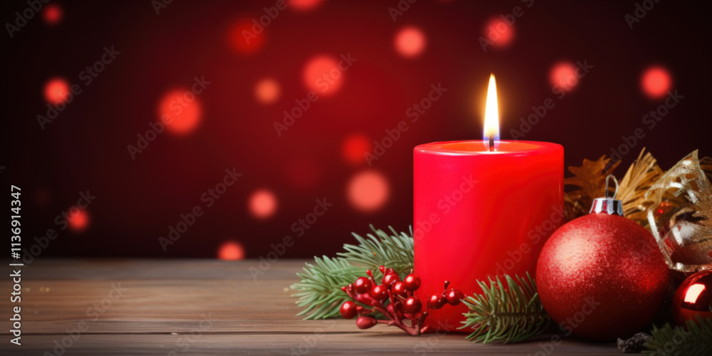 Fancy Candle at Christmas time with copy space Fancy Candle at Christmas time with copy space