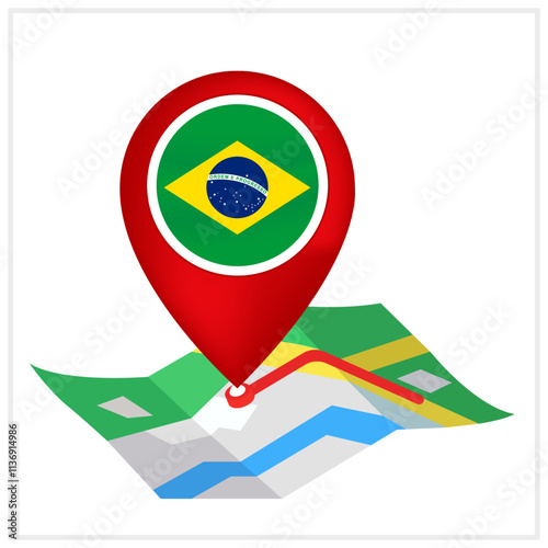 Brazil Flag and Location Symbol Design Free Download Brazil Flag and Location Symbol Design - GFXLoad