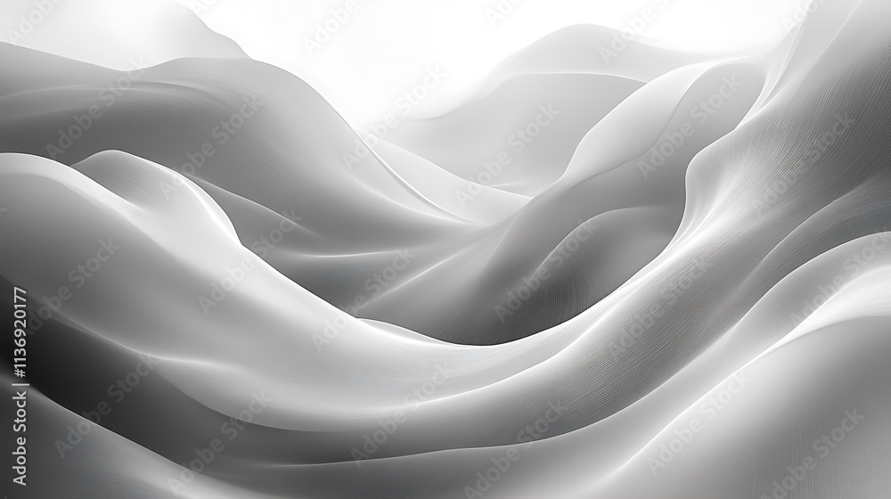 Obraz premium Abstract Gray Waves Flowing Landscape Design