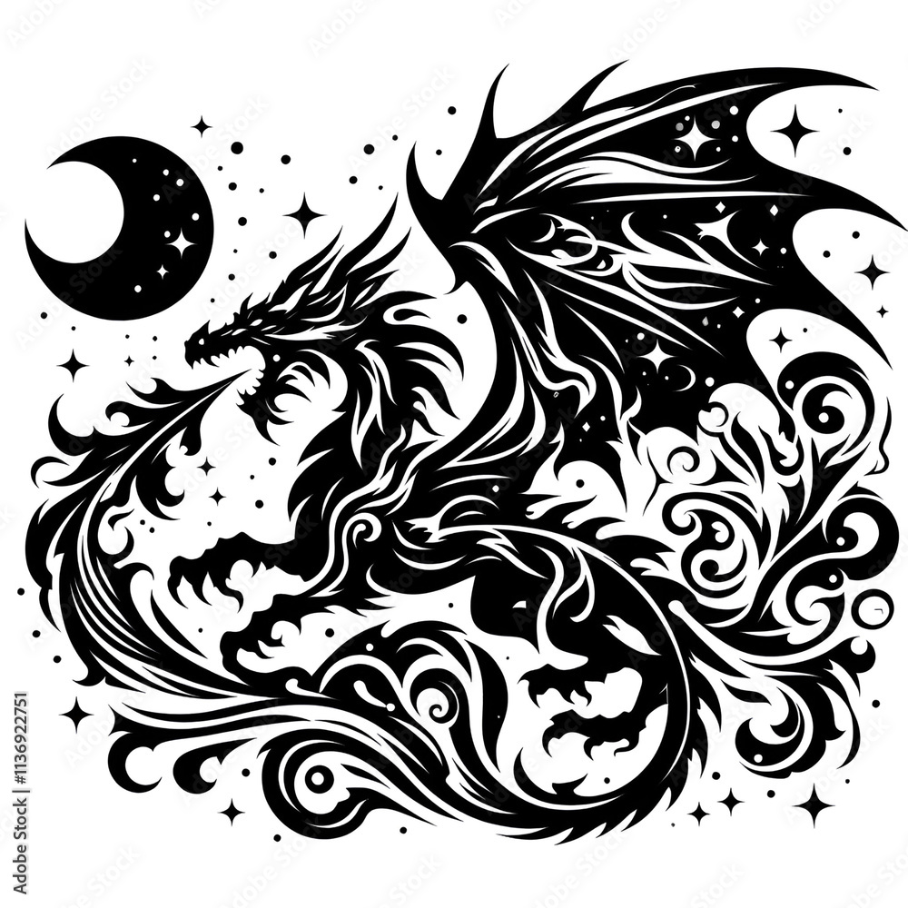 Fototapeta premium Fire-breathing Dragon Clipart