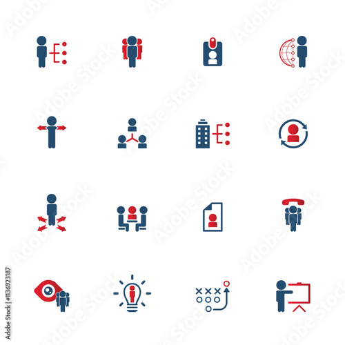 Universal business management and human resources icon set. Universal icons for web and mobile. Vector.