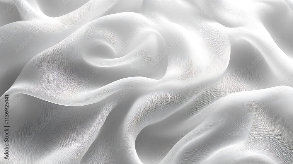 Obraz premium White Fabric Draped in Soft Elegant Waves