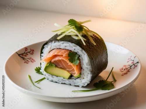 Deliciously crafted sushi roll ready to be savored