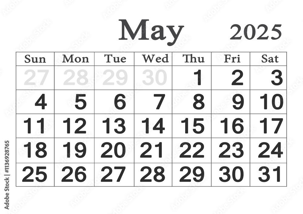 Planner calendar for May 2025. Monthly Organizer. 2025 Monthly Planner Planner calendar for May 2025. Monthly Organizer. 2025 Monthly Planner